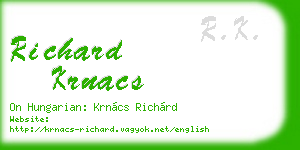 richard krnacs business card